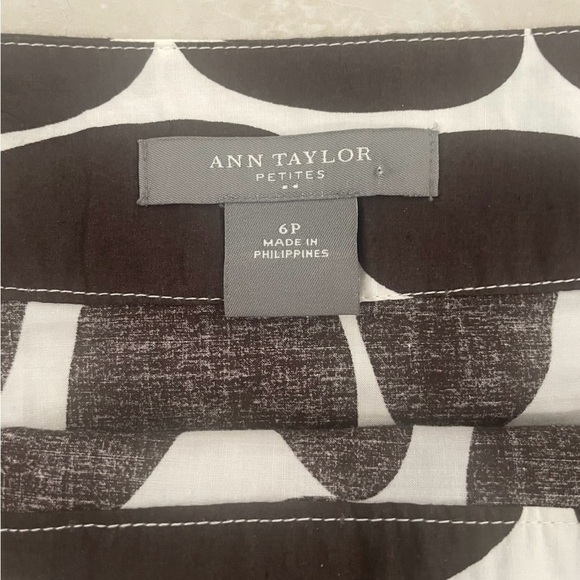 Ann Taylor Loft Skirt Size 6P Brown White Abstract Side Zip Up Pockets Cotton - Picture 7 of 8